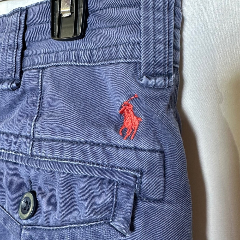 VTG Polo Ralph Lauren Cargo Shorts Men 34 Navy Blue Classic Heavy Y2K  Red Pony - Picture 11 of 12